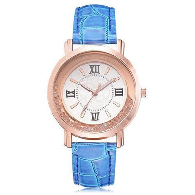 Ladies Rhinestone Leather Bracelet Wristwatch