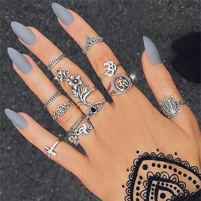 FAMSHIN 15Pcs/ Fashion Vintage Ring Set