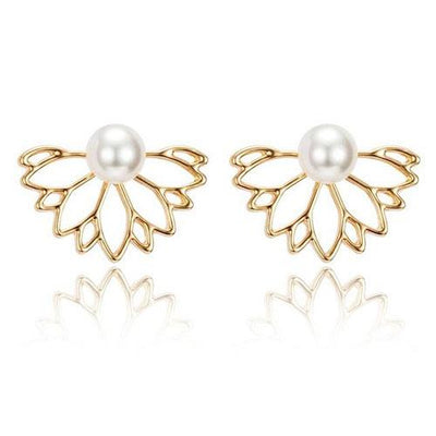 Women Simple Gold Silver Black Earring