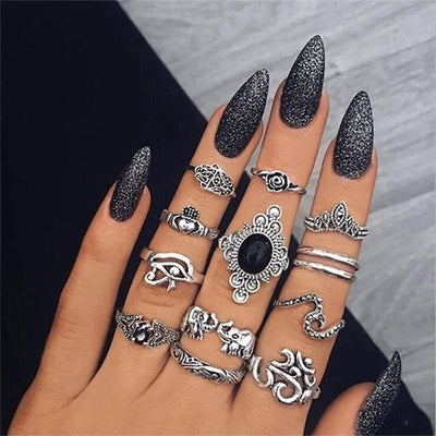 FAMSHIN 15Pcs/ Fashion Vintage Ring Set