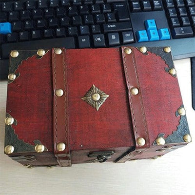 Vintage Metal Lock Jewelry Storage Box