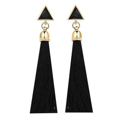 Women Simple Gold Silver Black Earring