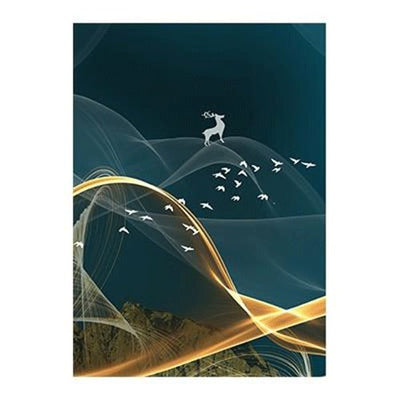 Abstract Paint Deer Moon Posters And Prints Wall Art