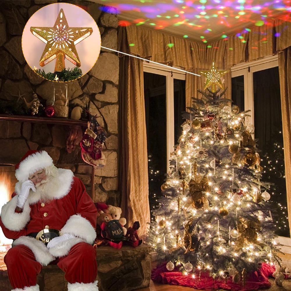 OurWarm 3D LED Lighted Star Christmas Tree Topper