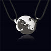 Couple Cat Print Titanium Steel Necklace