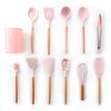 9/10/12PCS Silicone Cooking Utensils Set Non-stick Spatula Shovel Wooden Handle Cooking Tools Set With Storage Box Kitchen Tools