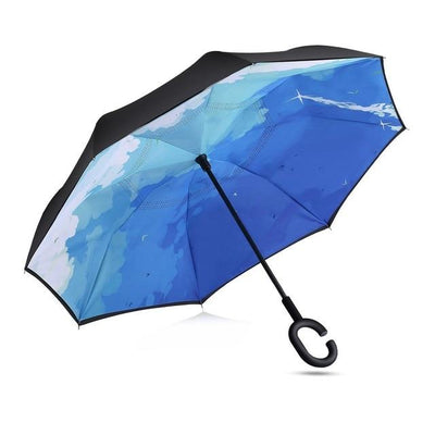 Self Standing Inside Out Rain Protection Umbrella Windproof