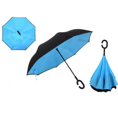 Self Standing Inside Out Rain Protection Umbrella Windproof