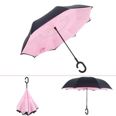 Self Standing Inside Out Rain Protection Umbrella Windproof
