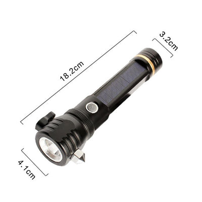 Outdoor Safety Hammer Solar Power Flashlight