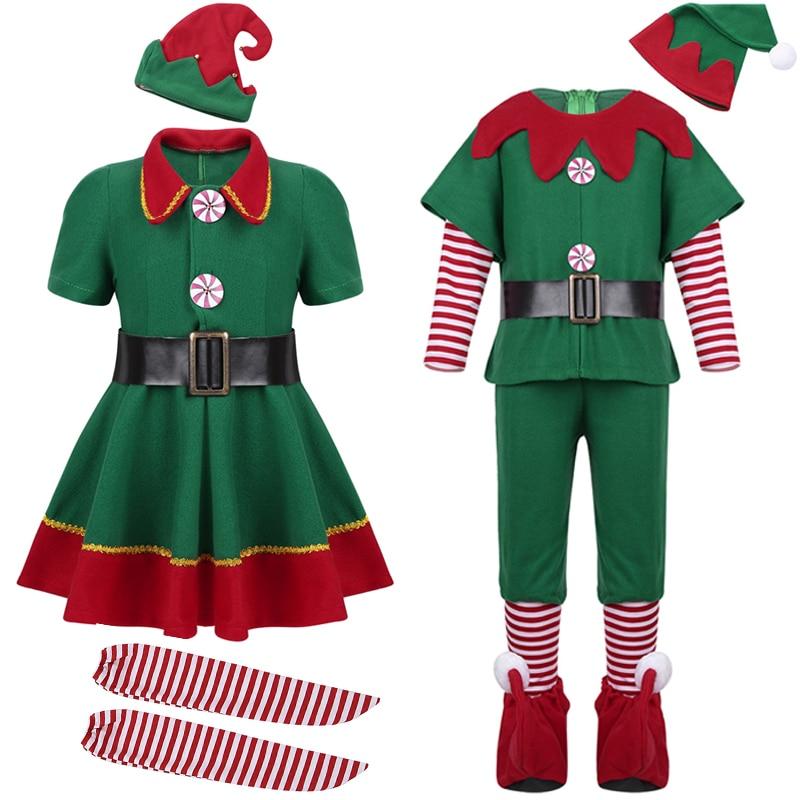 Green Elf Christmas Costume For Xmas Party Dress