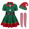 Green Elf Christmas Costume For Xmas Party Dress