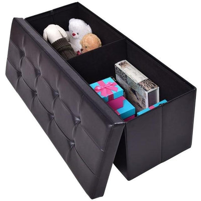 Storage Leather Ottoman Home Office Organizer Box Modern Stools