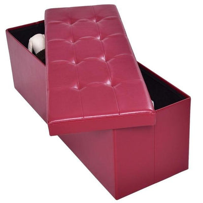 Storage Leather Ottoman Home Office Organizer Box Modern Stools