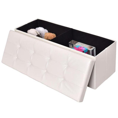 Storage Leather Ottoman Home Office Organizer Box Modern Stools